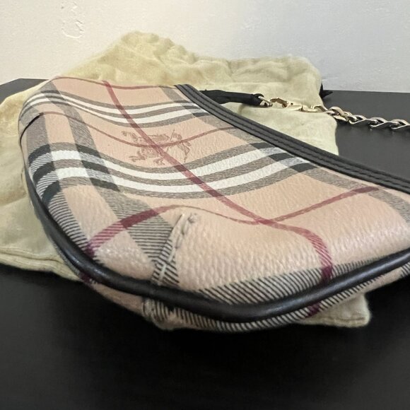 Burberry Haymarket check Clara chain wristlet/shoulder bag, EUC - Picture 9 of 10